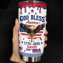 Load image into Gallery viewer, Personalized 20oz Stainless Steel Tumbler Custom Eagle USA Gift for Dad