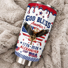 Load image into Gallery viewer, Personalized 20oz Stainless Steel Tumbler Custom Eagle USA Gift for Dad