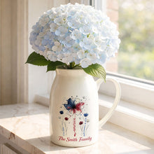 Load image into Gallery viewer, Personalized Ceramic Flower Vase USA Flag Gift for Family