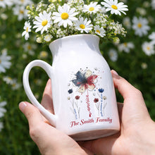 Load image into Gallery viewer, Personalized Ceramic Flower Vase USA Flag Gift for Family