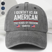 Load image into Gallery viewer, Personalized Washed Denim Cap American Flag Gift for Dad