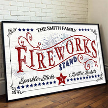 Load image into Gallery viewer, Personalized Family Fireworks Horizontal Poster Custom Name Gift