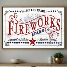 Load image into Gallery viewer, Personalized Family Fireworks Horizontal Poster Custom Name Gift