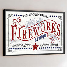 Load image into Gallery viewer, Personalized Family Fireworks Horizontal Poster Custom Name Gift