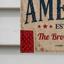 Load image into Gallery viewer, Personalized American Flag Garden Banner Custom Family Name for 4th of July