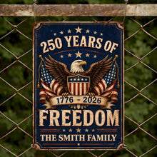 Load image into Gallery viewer, Personalized Metal Sign American Flag Custom Family Name Gift