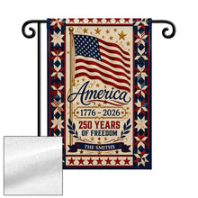 Load image into Gallery viewer, Personalized Family Name Flag 250 Years of Freedom Garden Décor