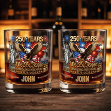 Load image into Gallery viewer, Personalized Custom Whiskey Glass Patriotic Eagle Gift for Dad