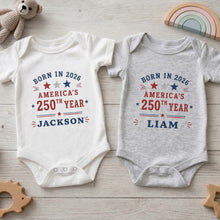 Load image into Gallery viewer, Personalized Custom Baby Onesie Custom Name 4th of July Gift