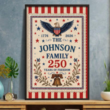 Load image into Gallery viewer, Personalized Custom Family Vertical Poster with Eagle & Liberty Bell