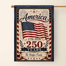 Load image into Gallery viewer, Personalized Double-Sided Garden Flag USA Family Celebration