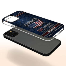 Load image into Gallery viewer, Personalized Clear Phone Case USA Map Flag Gift Idea 250th Anniversary