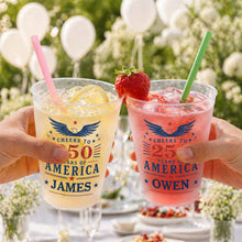 Load image into Gallery viewer, Personalized Frosted Cups Custom Name Eagle Design Gift