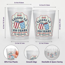Load image into Gallery viewer, Personalized Frosted Cups Custom Family Name 4th of July Gift