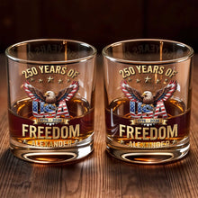 Load image into Gallery viewer, Personalized Whiskey Glass Custom Name American Flag Gift for Dad