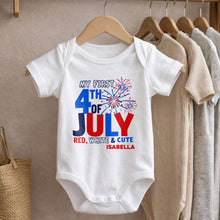 Load image into Gallery viewer, Personalized Baby Onesie First 4th of July Gift Custom Name