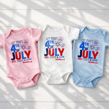 Load image into Gallery viewer, Personalized Baby Onesie First 4th of July Gift Custom Name
