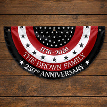 Load image into Gallery viewer, Personalized Non-Pleated Fan Flag Custom Family Name Gift for 4th of July
