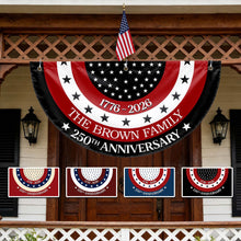 Load image into Gallery viewer, Personalized Non-Pleated Fan Flag Custom Family Name Gift for 4th of July