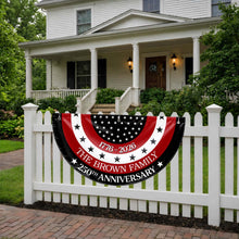 Load image into Gallery viewer, Personalized Non-Pleated Fan Flag Custom Family Name Gift for 4th of July