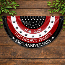 Load image into Gallery viewer, Personalized Non-Pleated Fan Flag Custom Family Name Gift for 4th of July