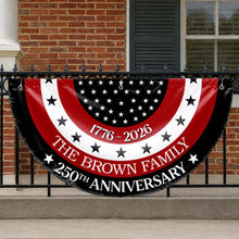 Load image into Gallery viewer, Personalized Non-Pleated Fan Flag Custom Family Name Gift for 4th of July