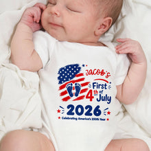 Load image into Gallery viewer, Personalized Baby Onesie Custom Name 4th of July Gift