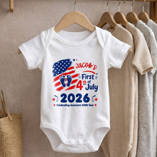 Load image into Gallery viewer, Personalized Baby Onesie Custom Name 4th of July Gift