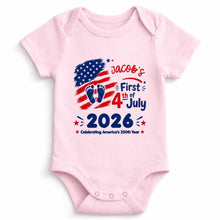 Load image into Gallery viewer, Personalized Baby Onesie Custom Name 4th of July Gift
