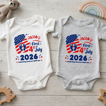 Load image into Gallery viewer, Personalized Baby Onesie Custom Name 4th of July Gift