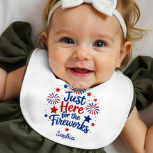 Load image into Gallery viewer, Personalized Baby Bib Fireworks Design Custom Name Gift