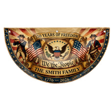 Load image into Gallery viewer, Personalized Non-Pleated Fan Flag Custom Family Name 4th of July Gift
