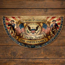 Load image into Gallery viewer, Personalized Non-Pleated Fan Flag Custom Family Name 4th of July Gift