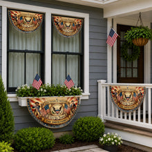Load image into Gallery viewer, Personalized Non-Pleated Fan Flag Custom Family Name 4th of July Gift