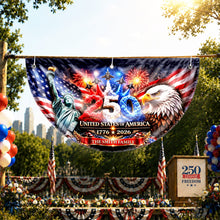 Load image into Gallery viewer, Personalized Non-Pleated Fan Flag Custom Family Name 4th of July Decoration