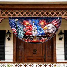 Load image into Gallery viewer, Personalized Non-Pleated Fan Flag Custom Family Name 4th of July Decoration