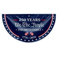 Load image into Gallery viewer, Personalized Non-Pleated Fan Flag Custom Family Name USA Gift