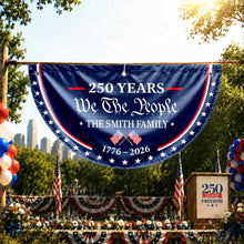 Load image into Gallery viewer, Personalized Non-Pleated Fan Flag Custom Family Name USA Gift
