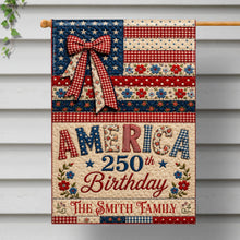 Load image into Gallery viewer, Personalized Double-Sided Garden Flag Custom Family Name 4th of July Gift