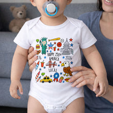 Load image into Gallery viewer, Personalized Baby Onesie Custom Name 4th of July Gift