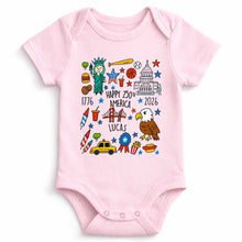 Load image into Gallery viewer, Personalized Baby Onesie Custom Name 4th of July Gift