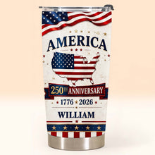 Load image into Gallery viewer, Personalized 20oz Stainless Steel Tumbler USA Map Flag Gift
