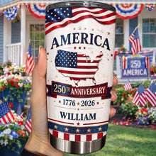 Load image into Gallery viewer, Personalized 20oz Stainless Steel Tumbler USA Map Flag Gift
