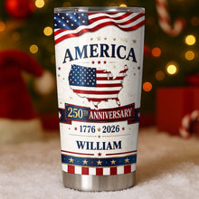Load image into Gallery viewer, Personalized 20oz Stainless Steel Tumbler USA Map Flag Gift