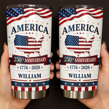 Load image into Gallery viewer, Personalized 20oz Stainless Steel Tumbler USA Map Flag Gift
