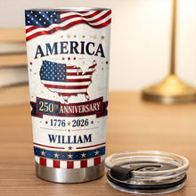 Load image into Gallery viewer, Personalized 20oz Stainless Steel Tumbler USA Map Flag Gift