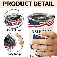 Load image into Gallery viewer, Personalized 20oz Stainless Steel Tumbler USA Map Flag Gift