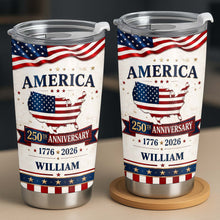 Load image into Gallery viewer, Personalized 20oz Stainless Steel Tumbler USA Map Flag Gift