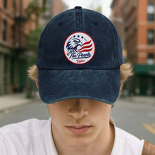 Load image into Gallery viewer, Personalized Washed Denim Cap Custom Name American Eagle Gift