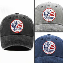 Load image into Gallery viewer, Personalized Washed Denim Cap Custom Name American Eagle Gift